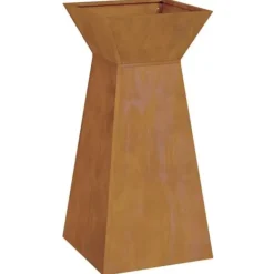 Søjle Plantekasse 2 pcs - Trapezoidalt design | Farve: Sølv | Størrelse: 35x35x73 cm Plantestativer