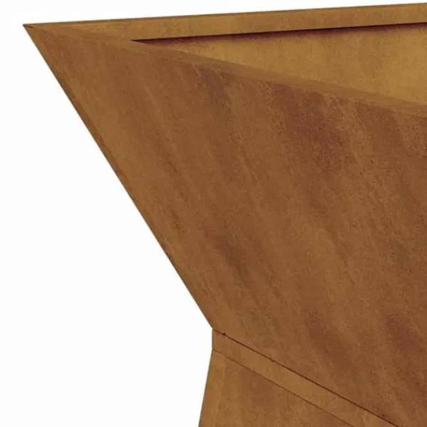 Søjle Plantekasse 2 pcs - Trapezoidalt design | Farve: Sølv | Størrelse: 35x35x73 cm Plantestativer