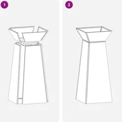 Plantestativer^Søjle Plantekasse 2 stk - Moderne Design i Stål | Størrelse: 40x40x100 cm | Farve: Hvid