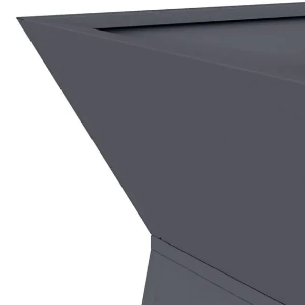 Plantestativer^Søjle Plantekasse i Stål - Moderne Trapezoid Design | Farve: Antracit | Størrelse: 35x35x73 cm