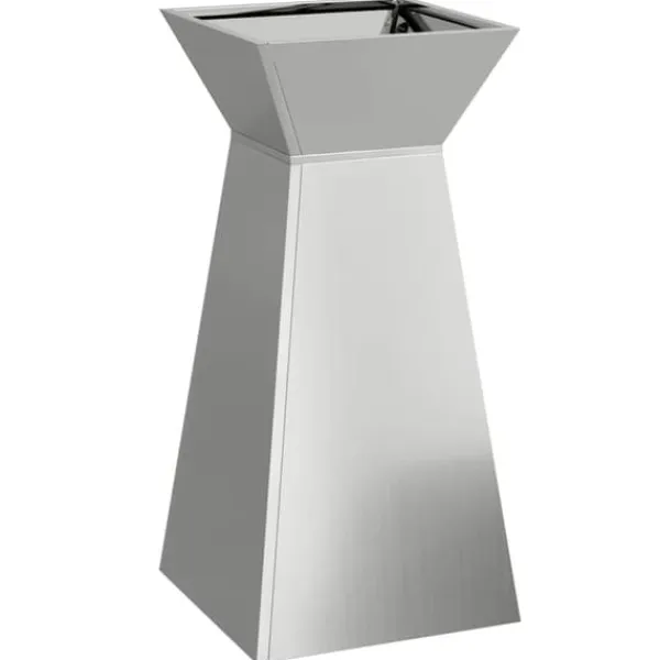 Krukker & Plantebeholdere^Søjle Plantekasse i stål – Moderne trapezoid design | Størrelse: 35x35x73 cm | Farve: Sølv