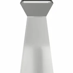 Krukker & Plantebeholdere^Søjle Plantekasse i stål – Moderne trapezoid design | Størrelse: 35x35x73 cm | Farve: Sølv
