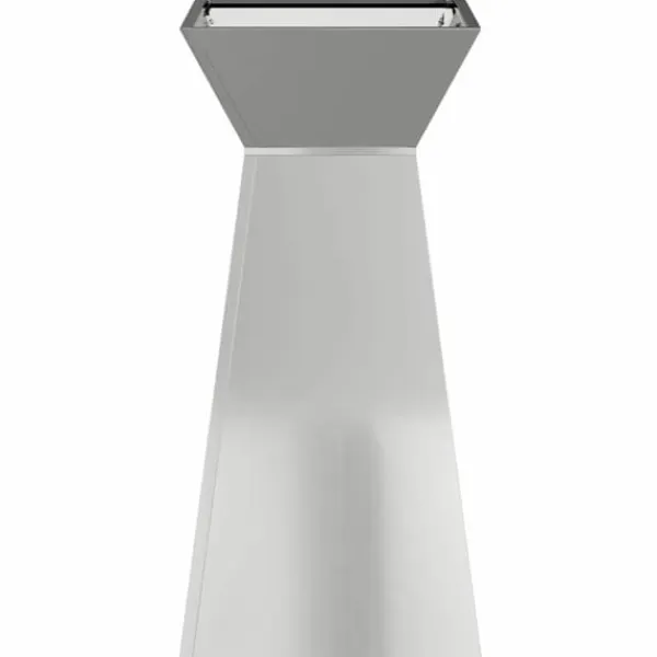 Krukker & Plantebeholdere^Søjle Plantekasse i stål – Moderne trapezoid design | Størrelse: 35x35x73 cm | Farve: Sølv