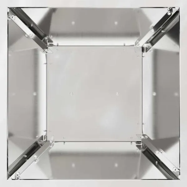 Krukker & Plantebeholdere^Søjle Plantekasse i stål – Moderne trapezoid design | Størrelse: 35x35x73 cm | Farve: Sølv