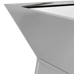 Krukker & Plantebeholdere^Søjle Plantekasse i stål – Moderne trapezoid design | Størrelse: 35x35x73 cm | Farve: Sølv