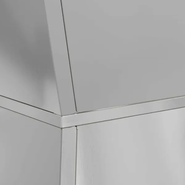Krukker & Plantebeholdere^Søjle Plantekasse i stål – Moderne trapezoid design | Størrelse: 35x35x73 cm | Farve: Sølv