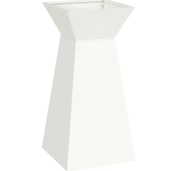 New Søjle Plantekasse i Stål - Trapezoidal Design | Farve: Hvid | Størrelse: 35x35x73 cm Plantestativer