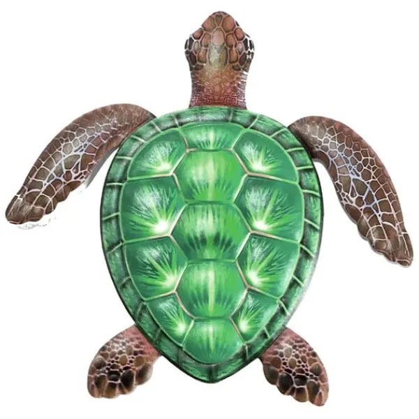 Skildpadde Vægskilt Have Ornament 30,3x28x1,8cm - Grøn Havedekorationer