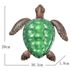 Skildpadde Vægskilt Have Ornament 30,3x28x1,8cm - Grøn Havedekorationer