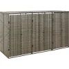Skjul för tre soptunnor i konstrotting - Trädgårdsförvaring | Färg: Grå | Storlek: 207x80x117 cm Skure, Garager & Carports