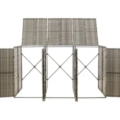Skjul för tre soptunnor i konstrotting - Trädgårdsförvaring | Färg: Grå | Storlek: 207x80x117 cm Skure, Garager & Carports