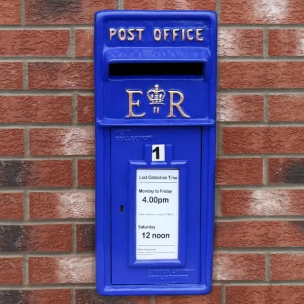 Online Skotsk Postkasse - Blå | Royal Mailbox med Lås Bryllupspynt Dekorationer til Barnedåb Dekorationer til Haven Dekorationer til Haven Begivenheder Briti | CDON Postkasser & Brevindkast