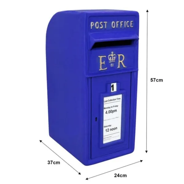 Postkasser & Brevindkast^Skotsk Postkasse med Stander - Blå | MonsterShop