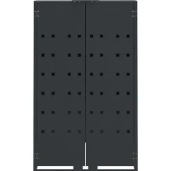 Hot Skraldespandsskjuler i stål med 6 rum - Stabil og vejrbestandig | Størrelse: 414x79x117 cm | Farve: Antracit Skure, Garager & Carports