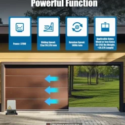 Skure, Garager & Carports^Skridende Portåbner, Effekt 370W, Spænding 220V, Skridende Hastighed 12m/min, Strøm 3A, Vandtæt Vurdering IP44