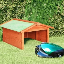 Skure, Garager & Carports^Skur til robotplæneklipper 72x87x50 cm massivt fyrretræ - Træskur Til Plæneklipper - Træskure Til Plæneklippere - Home & Living