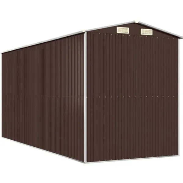 Skure, Garager & Carports^Skure & Redskabsskure - Living haveskur 192x440x223 cm galvaniseret stål mørkebrun