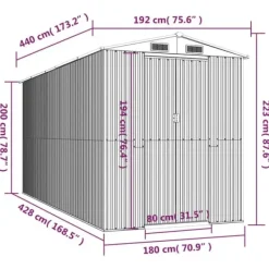 Skure, Garager & Carports^Skure & Redskabsskure - Living haveskur 192x440x223 cm galvaniseret stål mørkebrun
