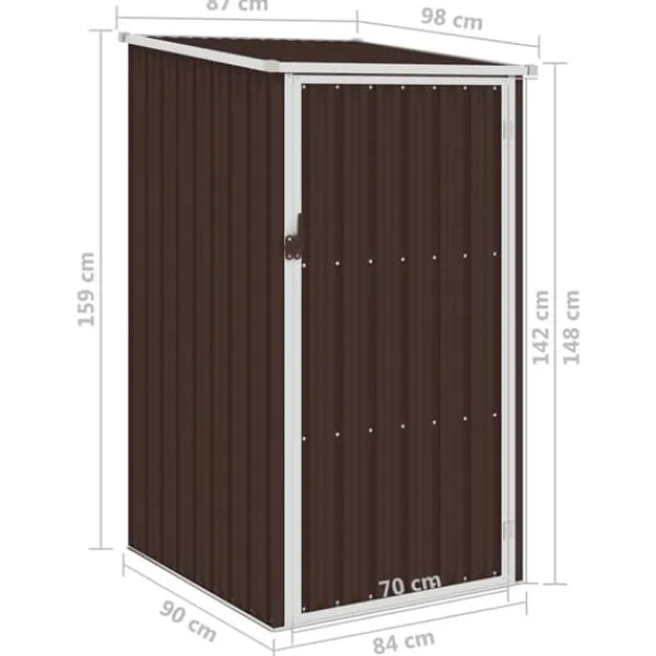Online Skure & Redskabsskure - Living haveskur 87x98x159 cm galvaniseret stål brun Skure, Garager & Carports
