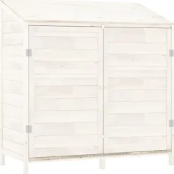 Best Skure & Redskabsskure - Living haveskur 102x52x112 cm massivt grantræ hvid Skure, Garager & Carports