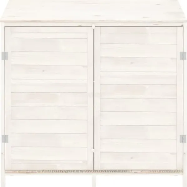 Best Skure & Redskabsskure - Living haveskur 102x52x112 cm massivt grantræ hvid Skure, Garager & Carports