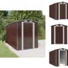 Skure, Garager & Carports^Skure & Redskabsskure - Living haveskur 192x357x223 cm galvaniseret stål mørkebrun