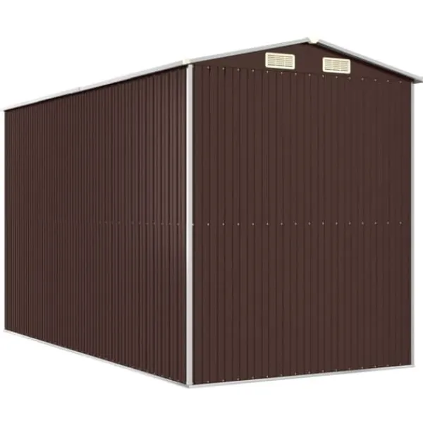 Skure, Garager & Carports^Skure & Redskabsskure - Living haveskur 192x357x223 cm galvaniseret stål mørkebrun