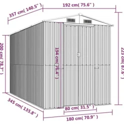 Skure, Garager & Carports^Skure & Redskabsskure - Living haveskur 192x357x223 cm galvaniseret stål mørkebrun