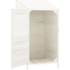Discount Skure & Redskabsskure - Living haveskur 55x52x112 cm massivt grantræ hvid Skure, Garager & Carports