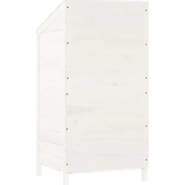 Discount Skure & Redskabsskure - Living haveskur 55x52x112 cm massivt grantræ hvid Skure, Garager & Carports