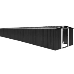 Skure, Garager & Carports^Skure & Redskabsskure - Living haveskur 257x997x178 cm galvaniseret stål antracitgrå