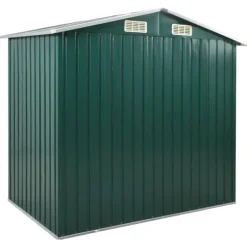 Skure, Garager & Carports^Skure & Redskabsskure - Living haveskur med reol 205x130x183 cm jern grøn