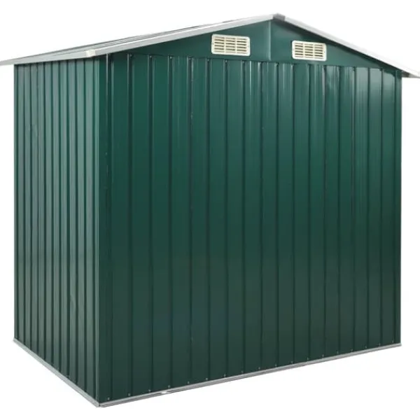 Skure, Garager & Carports^Skure & Redskabsskure - Living haveskur med reol 205x130x183 cm jern grøn