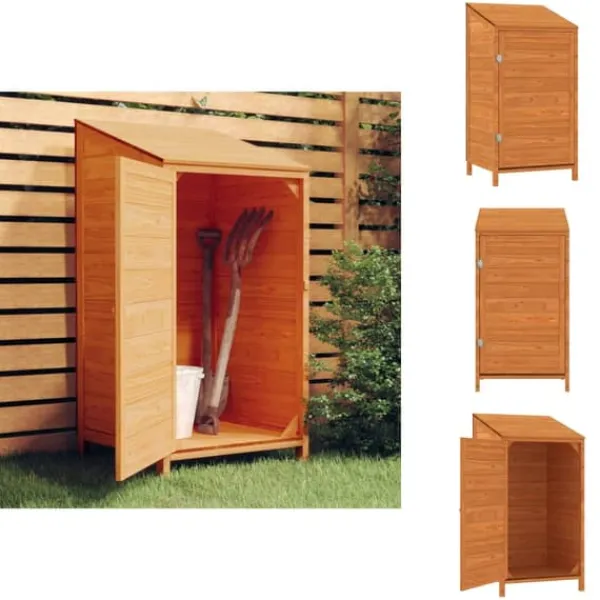 Online Skure & Redskabsskure - Living haveskur 55x52x112 cm massivt grantræ brun Skure, Garager & Carports