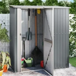 Skure, Garager & Carports^Skure & Redskabsskure - Living haveskur 180,5x97x209,5 galvaniseret stål grå