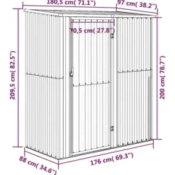 Skure, Garager & Carports^Skure & Redskabsskure - Living haveskur 180,5x97x209,5 galvaniseret stål grå