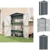 Online Skure & Redskabsskure - Living haveskur 116x45x175 cm galvaniseret stål grå Skure, Garager & Carports