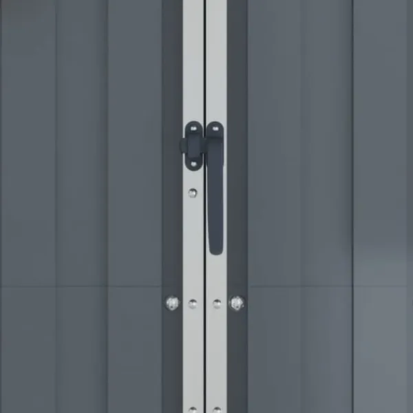 Online Skure & Redskabsskure - Living haveskur 116x45x175 cm galvaniseret stål grå Skure, Garager & Carports
