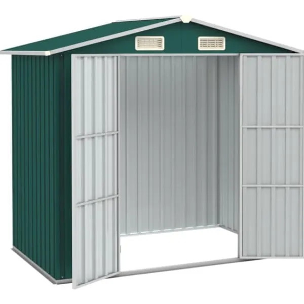 Hot Skure & Redskabsskure - Living haveskur 205x129x183 cm galvaniseret stål grøn Skure, Garager & Carports