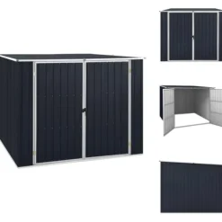 New Skure & Redskabsskure - Living haveskur 195x198x159 cm galvaniseret stål antracitgrå Skure, Garager & Carports