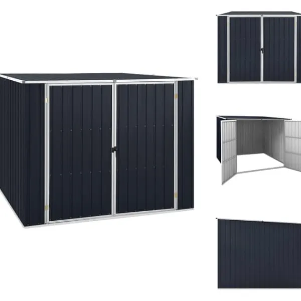 New Skure & Redskabsskure - Living haveskur 195x198x159 cm galvaniseret stål antracitgrå Skure, Garager & Carports