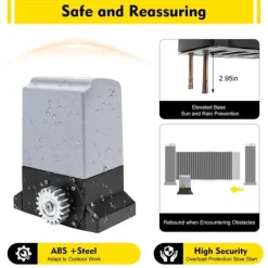 Skydeportåbner - Portmotor - Effekt 750 W - Helkobbermotor - Omdrejninger 1400 o/min - Fjernbetjening & Nøgler - Grå Skure, Garager & Carports
