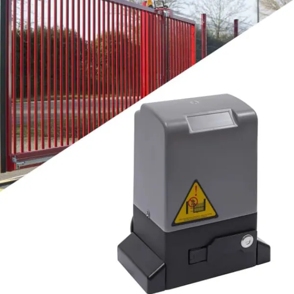 New Skydeportsåbner - Portmotor - 370 W - IP44 - Maks 600 kg - 1400 omdr./min - 12 m/min - Fjernbetjening & nøgler - Grå Skure, Garager & Carports