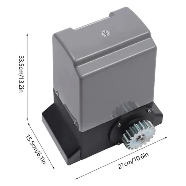 New Skydeportsåbner - Portmotor - 370 W - IP44 - Maks 600 kg - 1400 omdr./min - 12 m/min - Fjernbetjening & nøgler - Grå Skure, Garager & Carports
