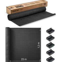 Online Skyggenet 1,2x25m 140g/m2 + 50 klemmer grå Haveduge