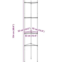 Krukker & Plantebeholdere^Slidstærkt espalier til tomater - Justerbart 2 stk. | Stål & PP | Højde: 154 cm