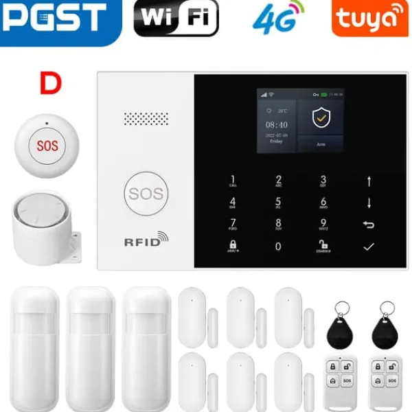 Outlet Smart Alarm System, Mobil Kontrol, Bevægelsesdetekteringssensorer,D, EU-stik Hjemmealarmsystemer