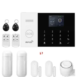 Hjemmealarmsystemer^Smart Alarm System, Mobil Kontrol, Bevægelsesdetekteringssensorer,EU stik, B