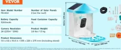 Sale Smart Fugl Foderautomat, 2K HD Kamera, Solcelledrevet, 2L Kapacitet,Blå Til Fugle & Småvildt