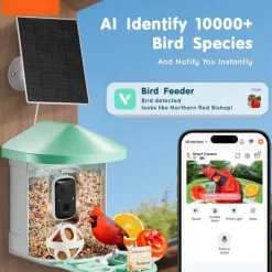 Outlet Smart Fugleføder med 2K HD Kamera, AI Identifikation af Fuglearter, Automatisk Fangst, Perfekt til Fugleelskere. Til Fugle & Småvildt